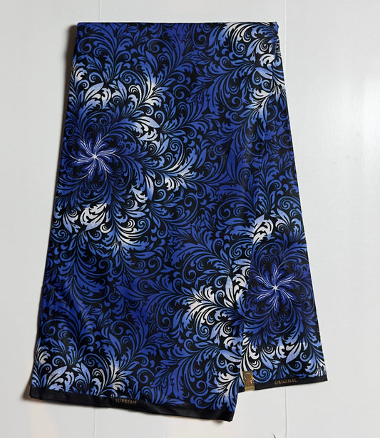 African Print Fabric, Ankara - Blue Fabric