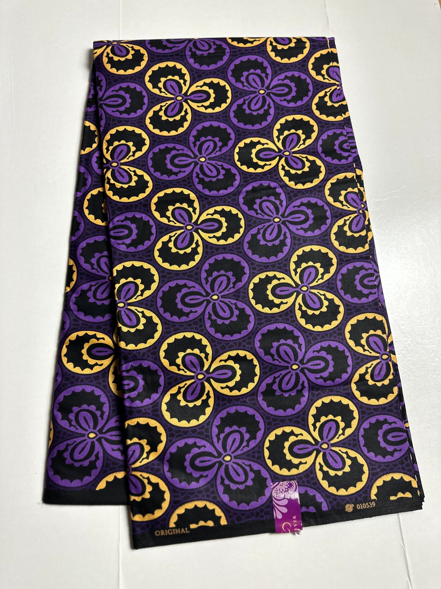African Print Fabric, Ankara - Purple Fabric