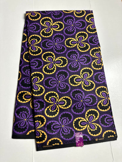 African Print Fabric, Ankara - Purple Fabric