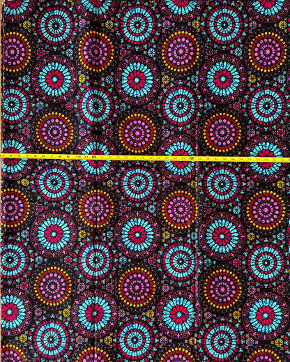 African Print Fabric, Ankara - Purple, Pink, Blue Fabric