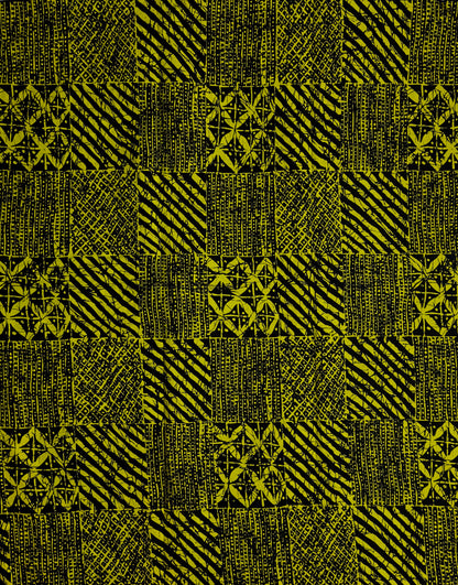 African Print Fabric, Ankara - Yellow Fabric