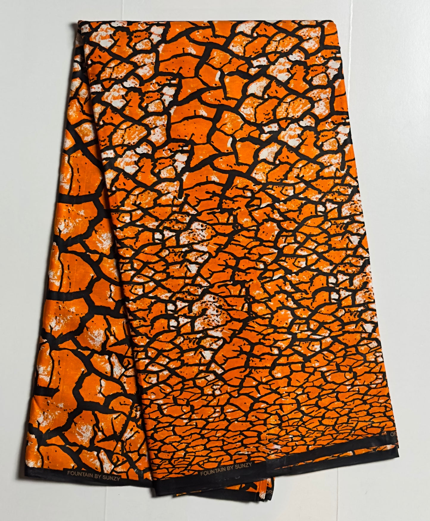 African Print Fabric, Ankara - Orange Fabric
