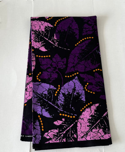 African Print Fabric, Ankara - Purple Fabric