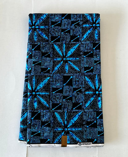 African Print Fabric, Ankara - Blue Fabric