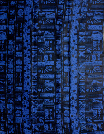 African Print Fabric, Ankara - Blue Fabric