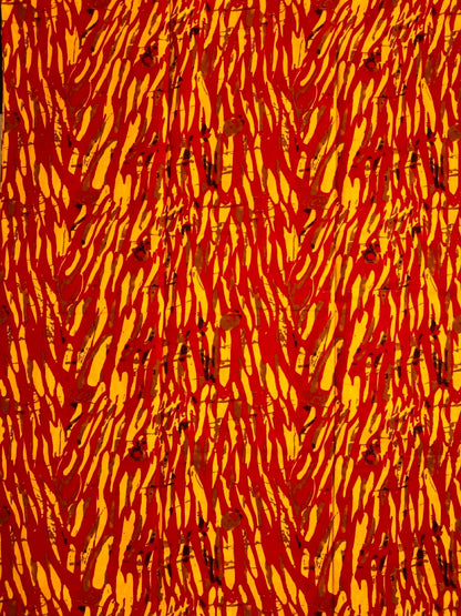 African Print Fabric, Ankara -Red, Yellow Fabric