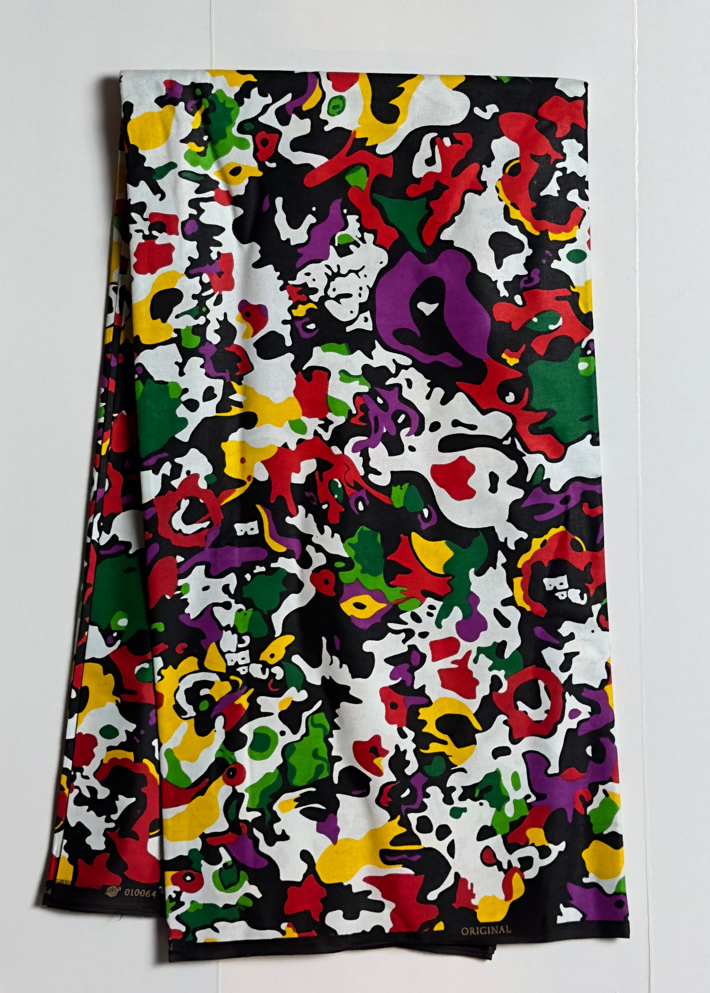 African Print Fabric, Ankara - Purple, Green, Yellow Fabric