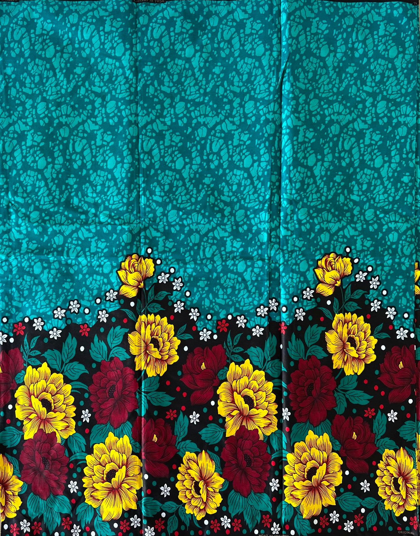 African Print Fabric, Ankara - Teal Fabric