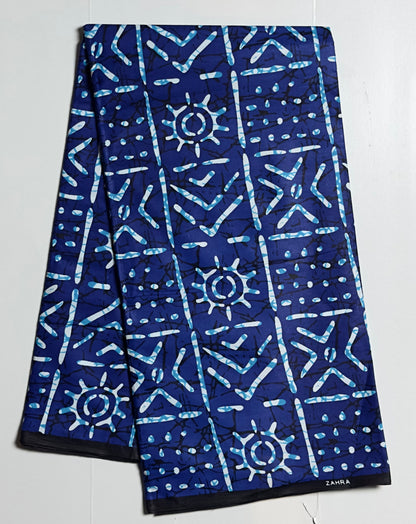 African Print Fabric, Ankara - Blue Fabric