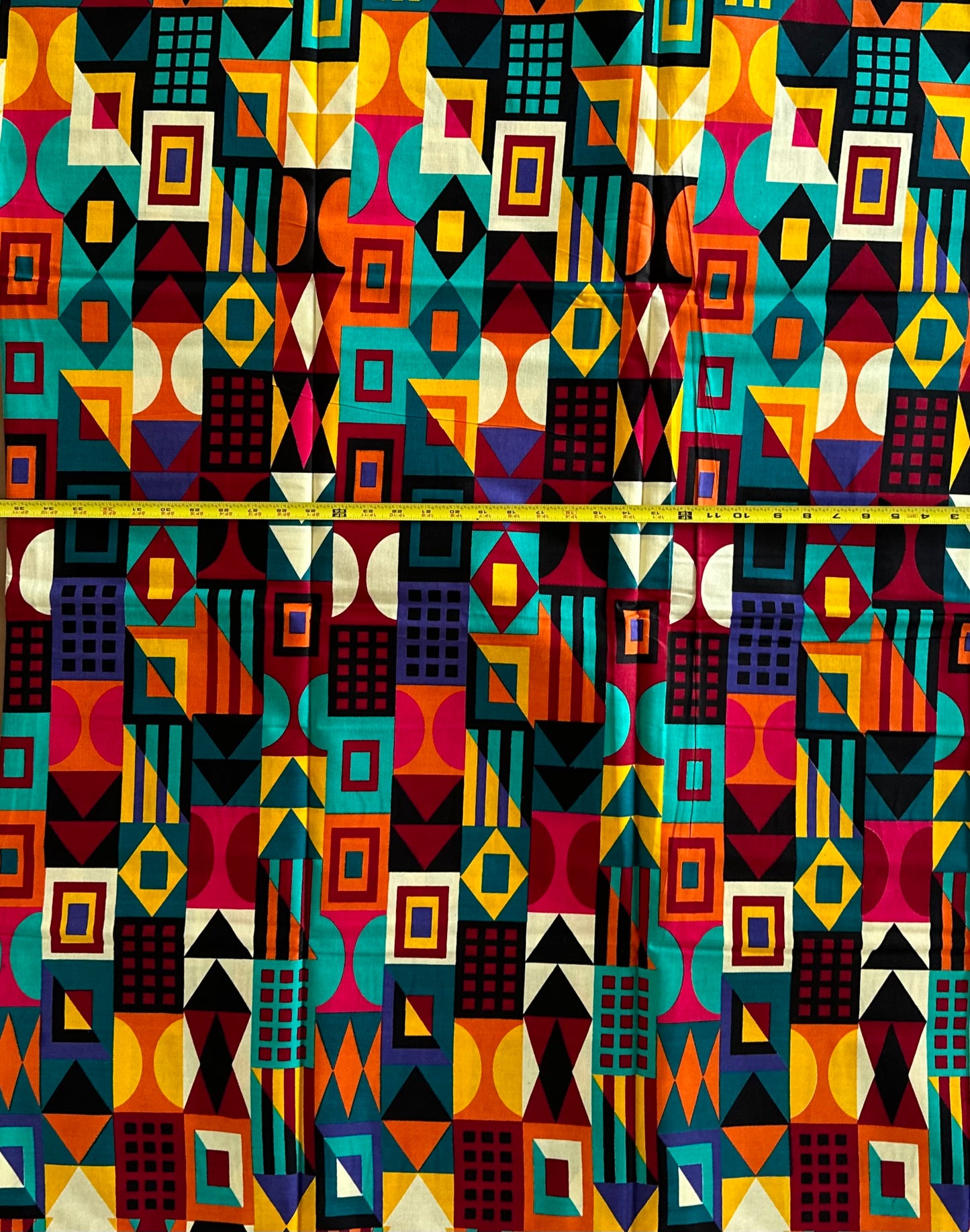 African Print Fabric, Ankara - Purple, Green, Orange Fabric