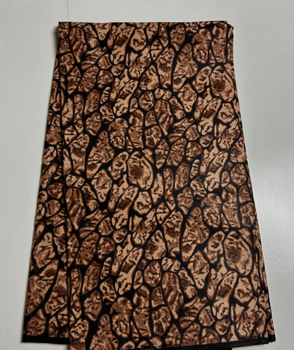 African Print Fabric, Ankara - Brown Fabric