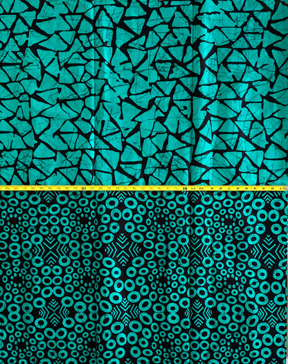 African Print Fabric, Ankara -Teal Fabric