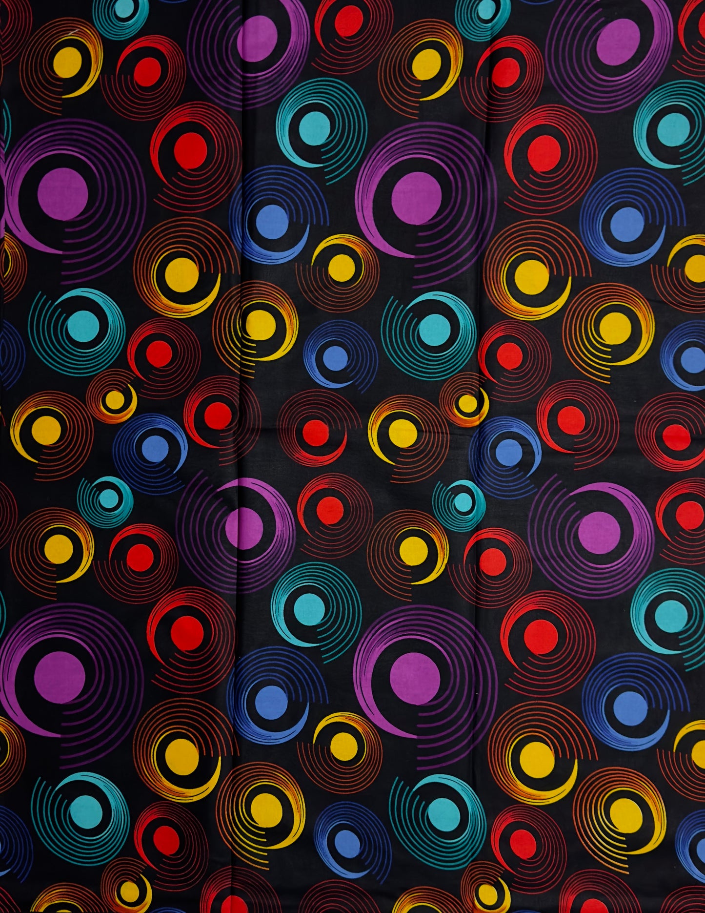 African Print Fabric, Ankara - Yellow, Red, Purple Fabric