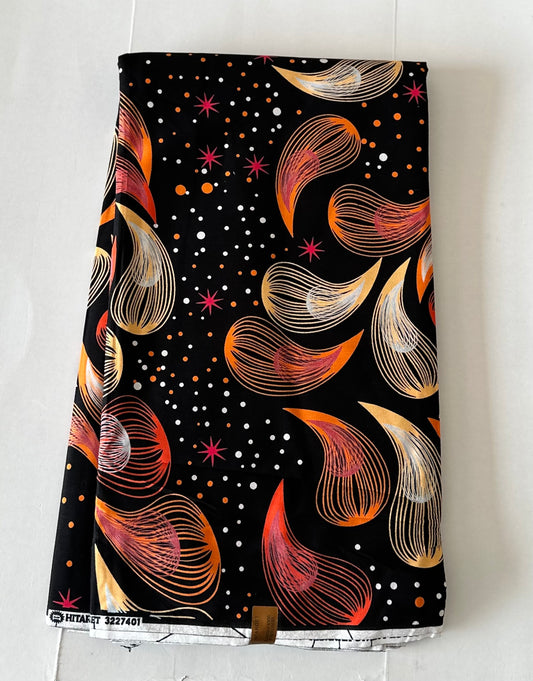 African Print Fabric, Ankara - Brown Fabric