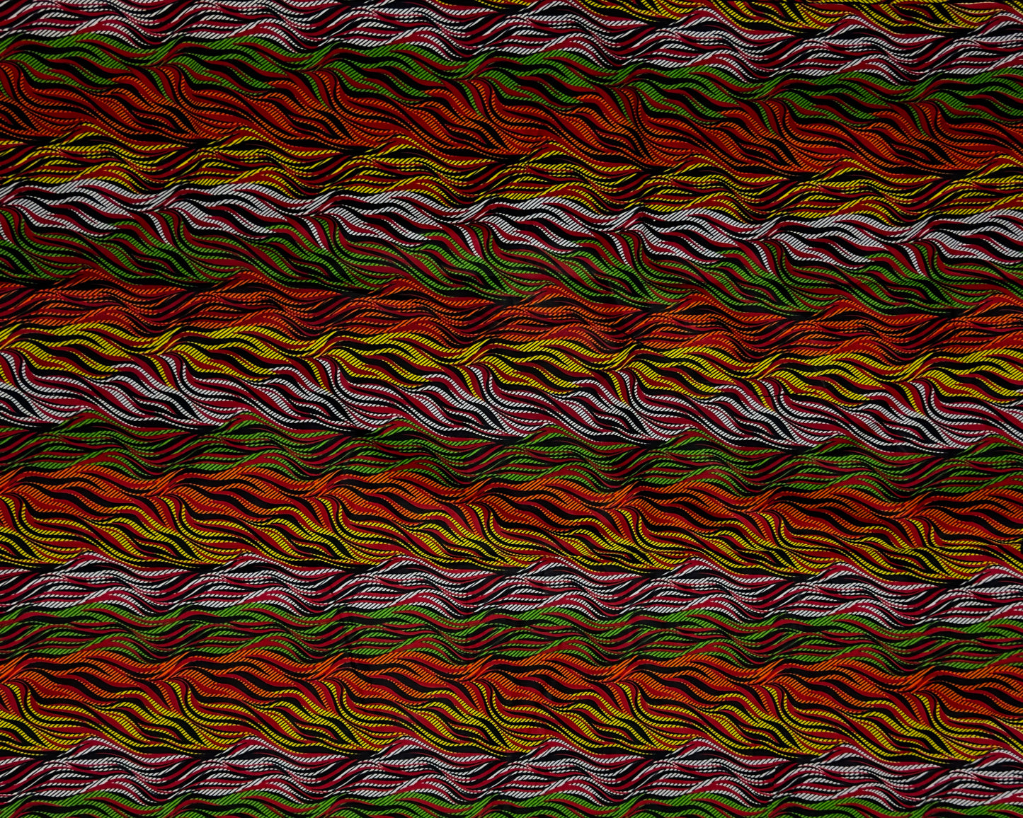 African Print Fabric, Ankara -Green, Orange, Yellow Fabric