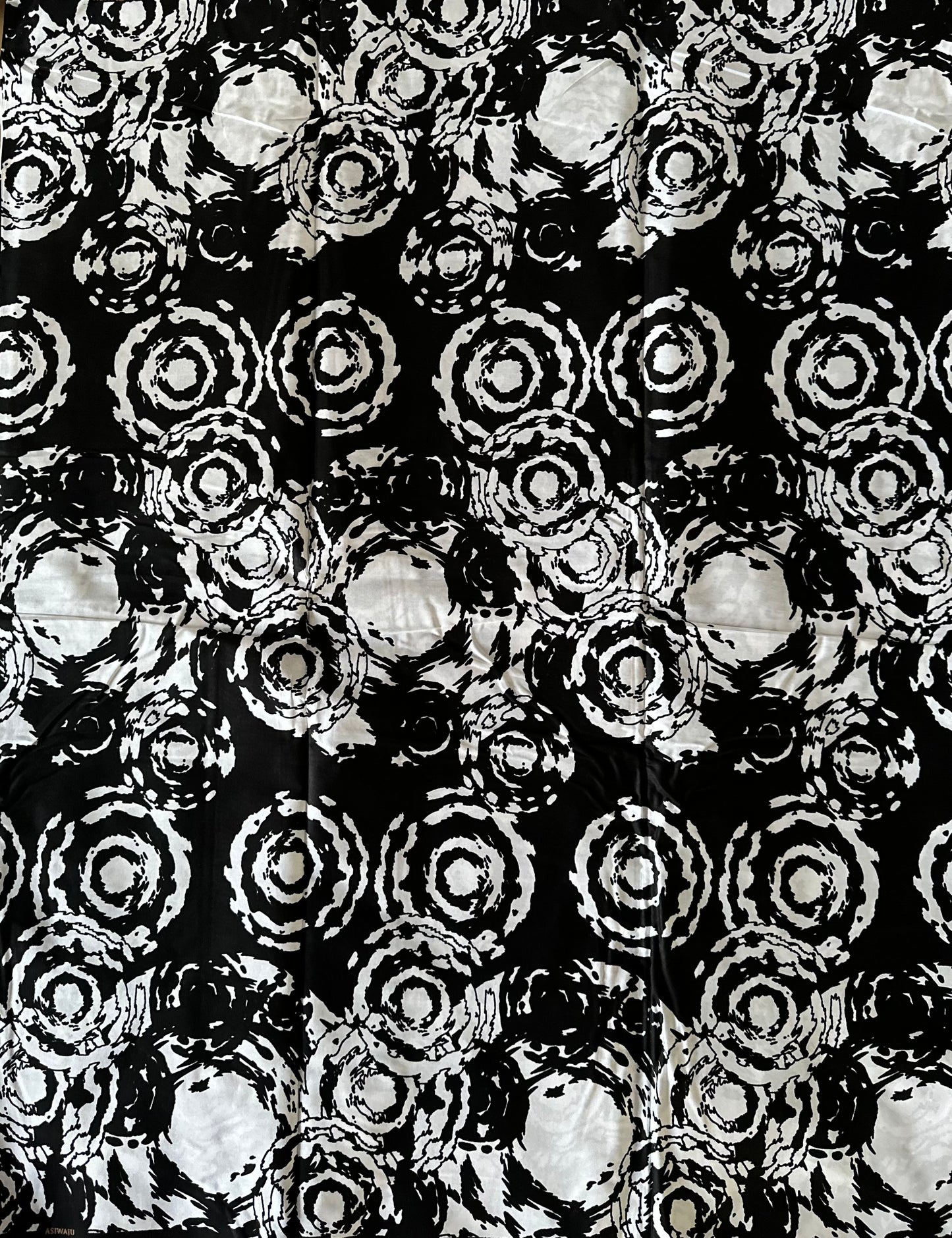 African Print Fabric, Ankara - Black, White, Monochrome Fabric