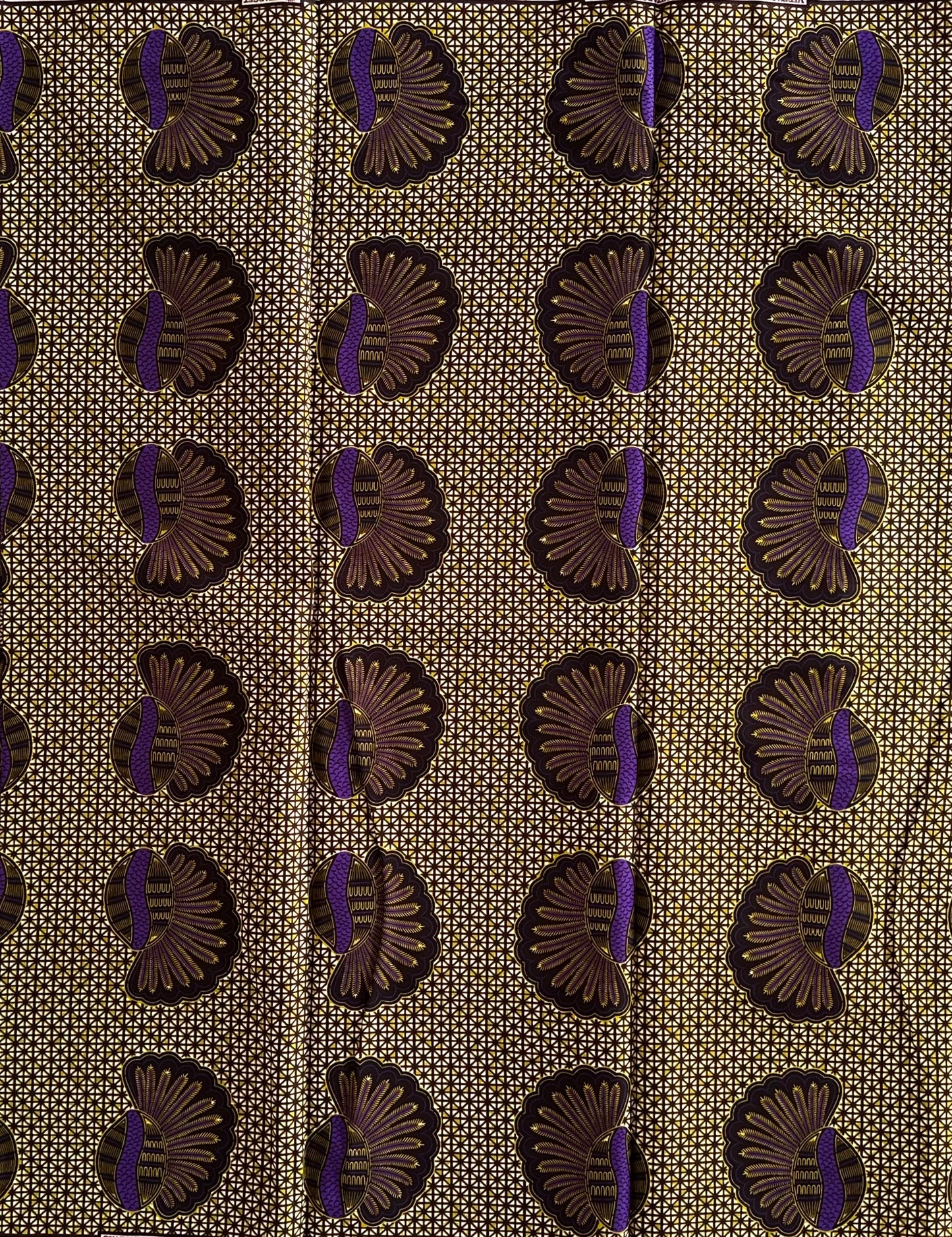 African Print Fabric, Ankara -Brown, Purple Fabric, African Clothing