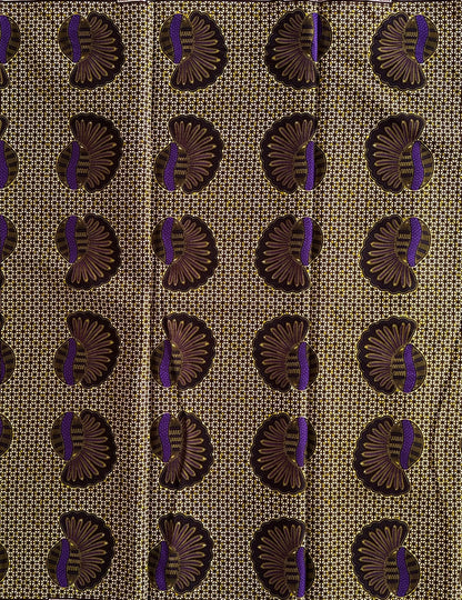 African Print Fabric, Ankara -Brown, Purple Fabric, African Clothing