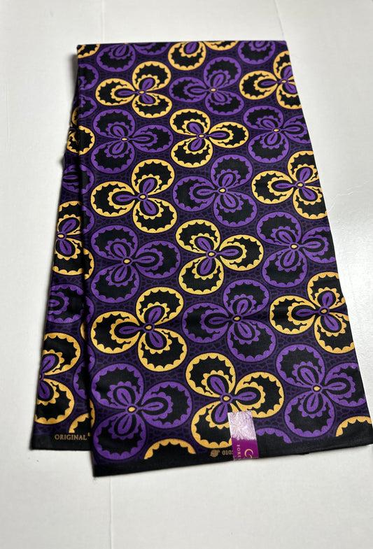 African Print Fabric, Ankara - Purple Fabric