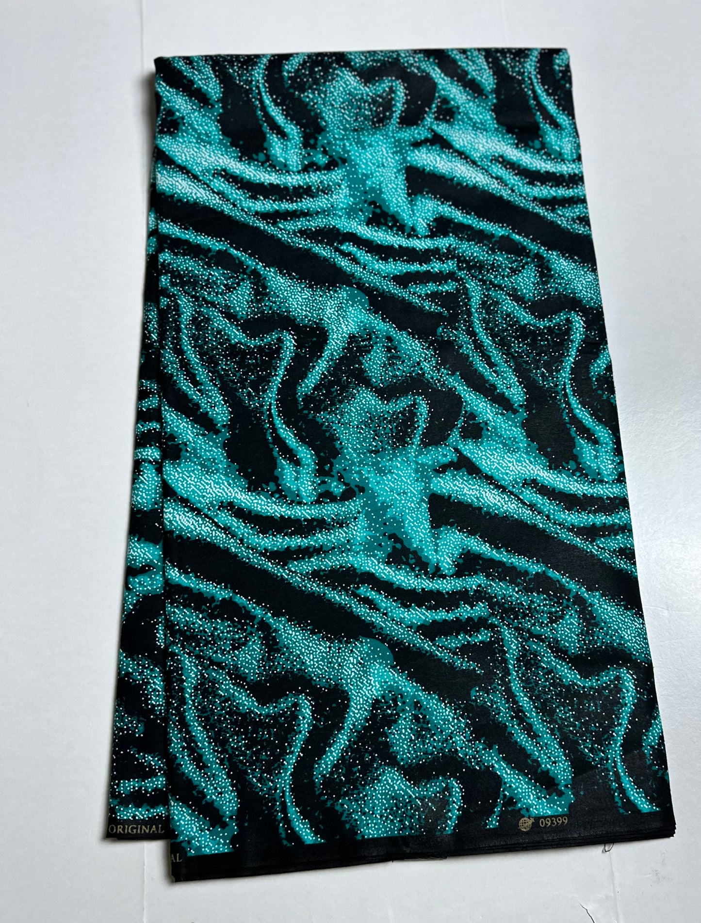 African Print Fabric, Ankara - Teal Fabric
