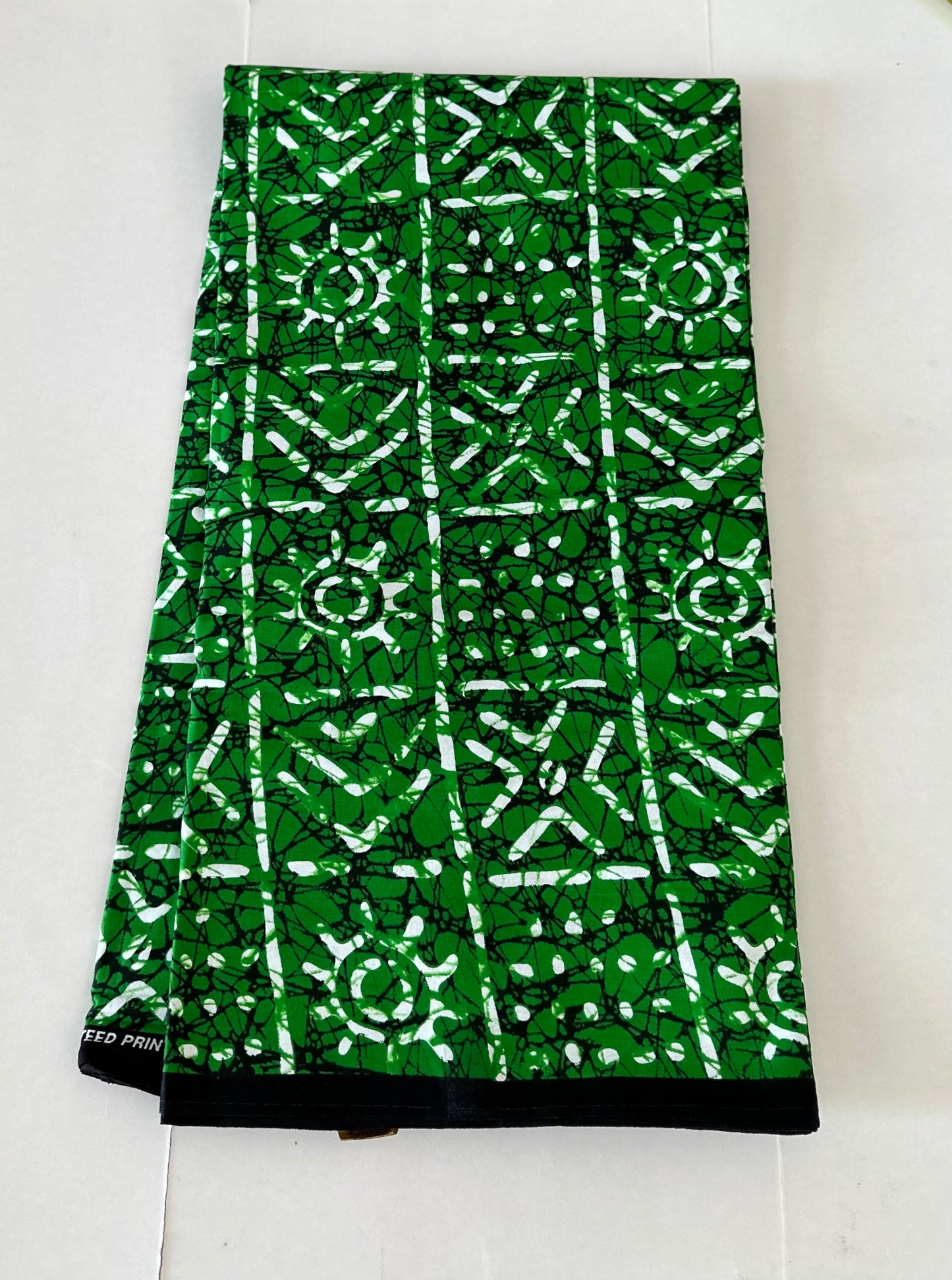 African Print Fabric, Ankara - Green Fabric