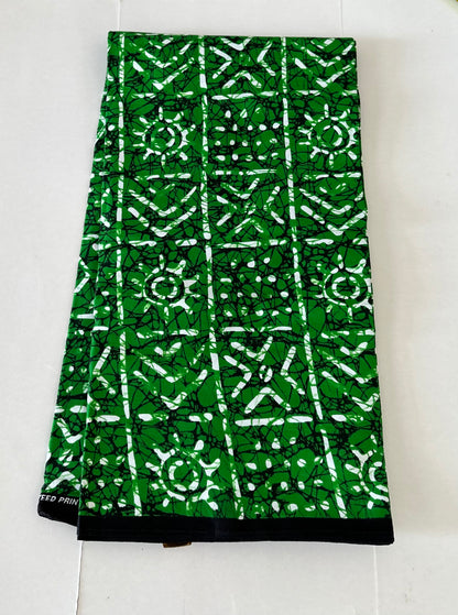 African Print Fabric, Ankara - Green Fabric