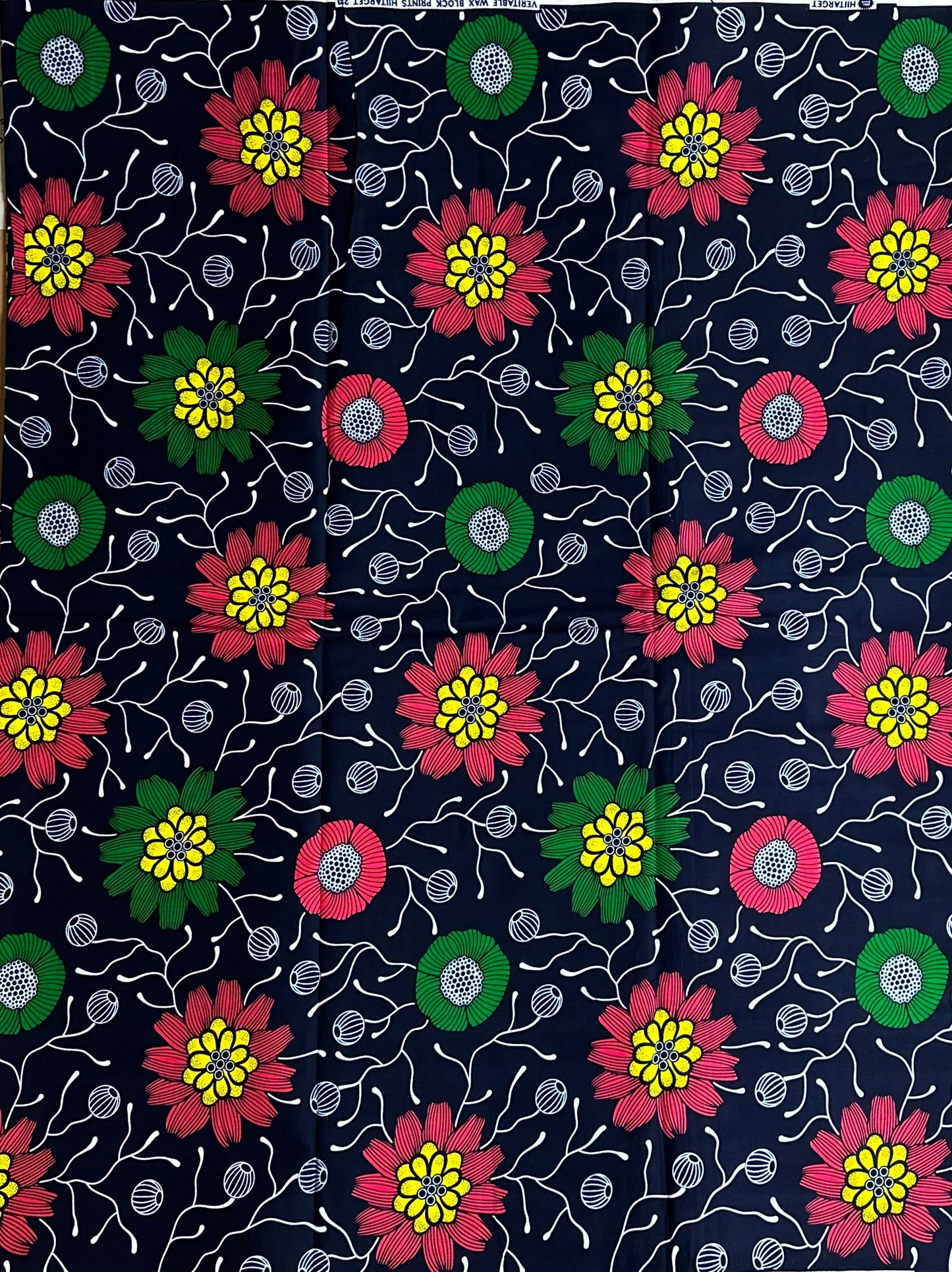 African Print Fabric, Ankara - Blue Fabric