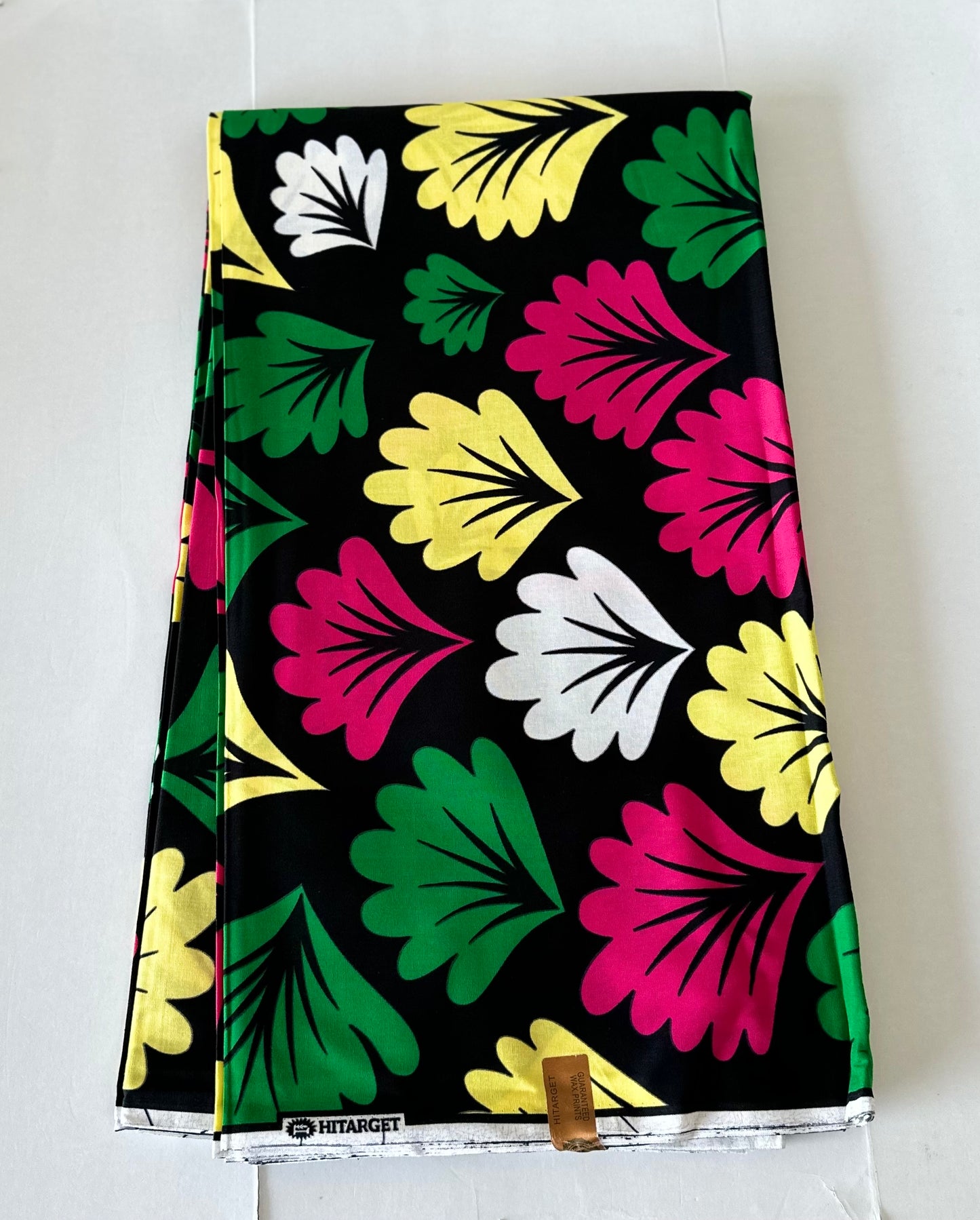 African Print Fabric, Ankara - Pink, Green, Yellow Fabric