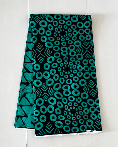 African Print Fabric, Ankara -Teal Fabric