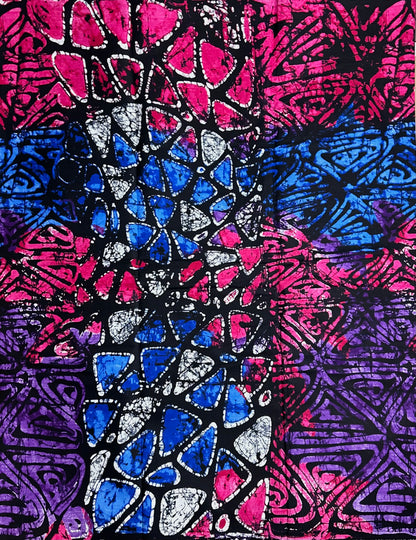 African Print Fabric, Ankara - Purple, Blue, Pink Fabric