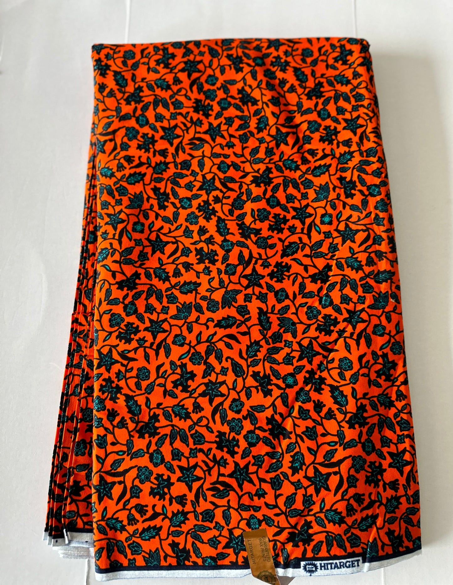 African Print Fabric, Ankara - Orange Fabric, African Clothing