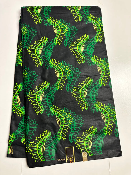 African Print Fabric, Ankara - Green Fabric