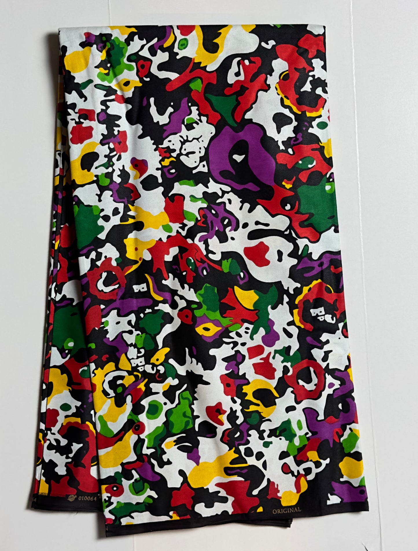 African Print Fabric, Ankara - Purple, Green, Yellow Fabric