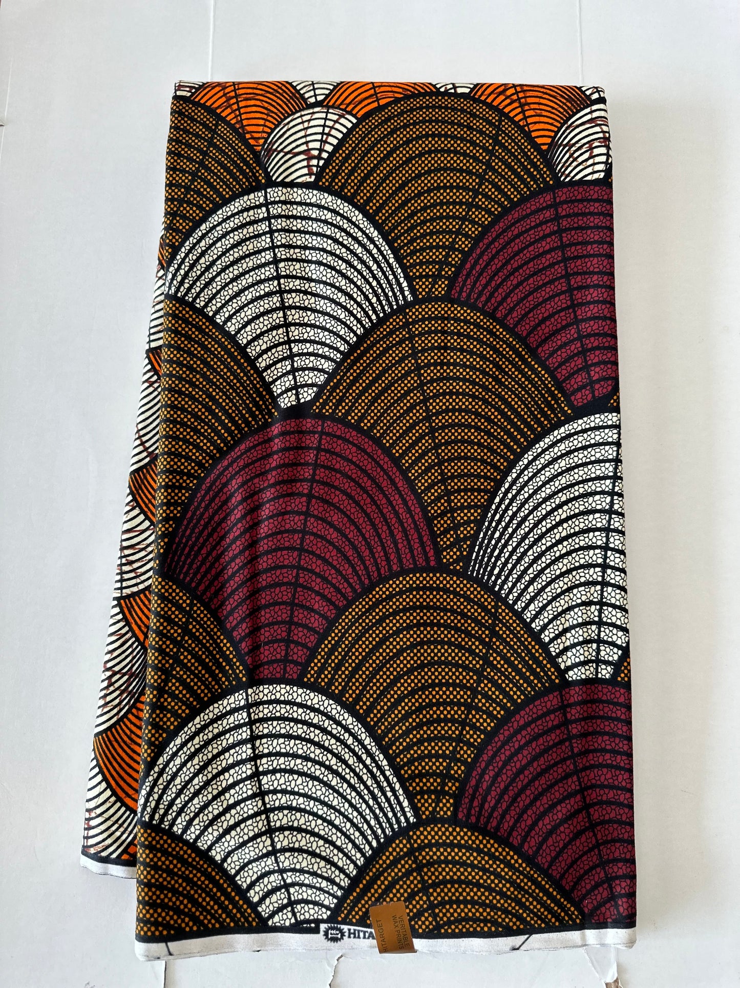 African Print Fabric, Ankara - Orange, Brown, Burgundy Fabric, African Clothing