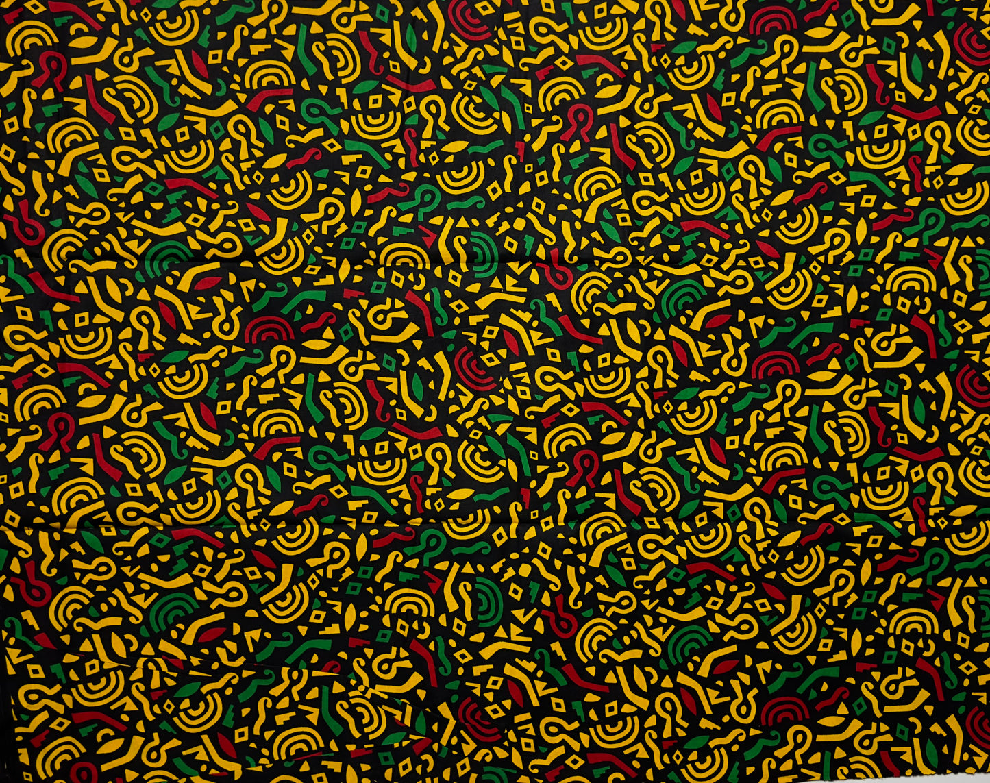 African Print Fabric, Ankara - Yellow, Green, Red Fabric