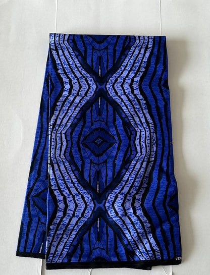 African Print Fabric, Ankara - Blue Fabric