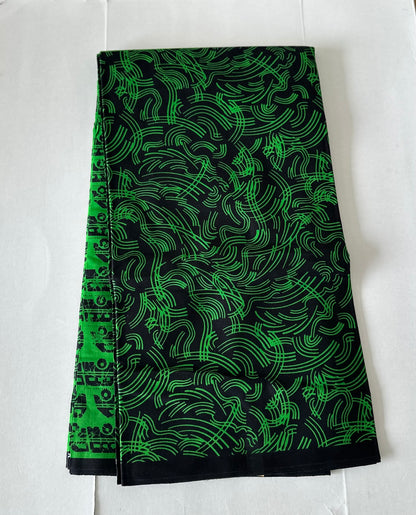 African Print Fabric, Ankara - Green Fabric