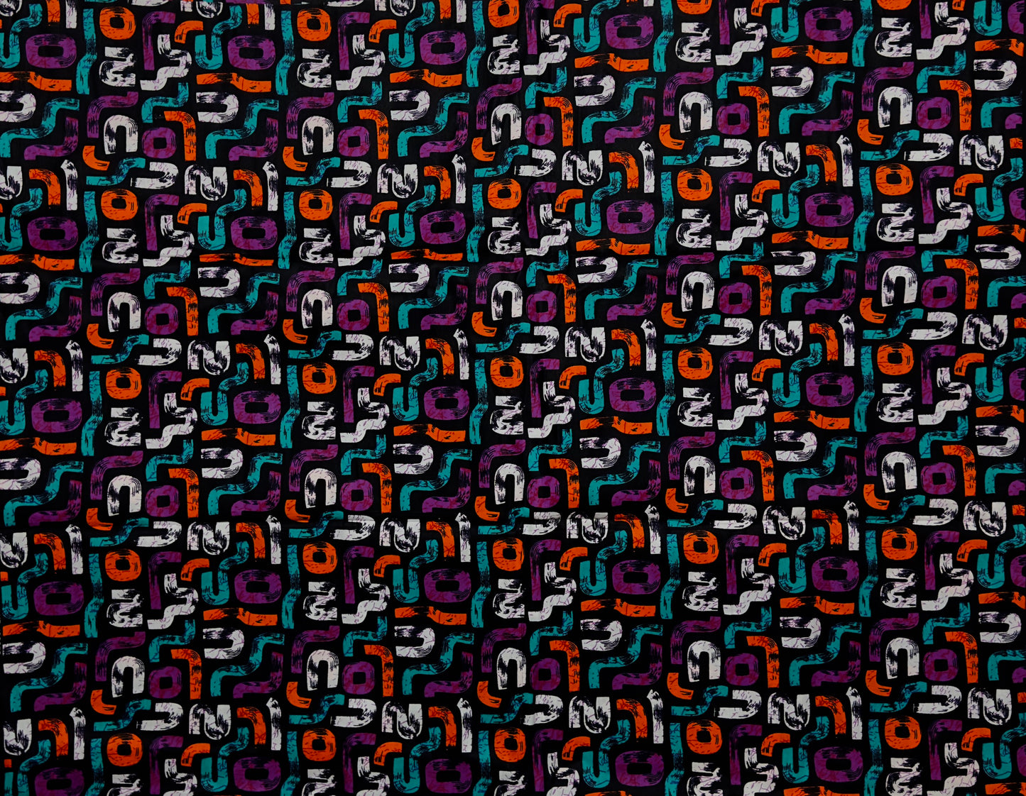 African Print Fabric, Ankara - Purple, Orange White Fabric