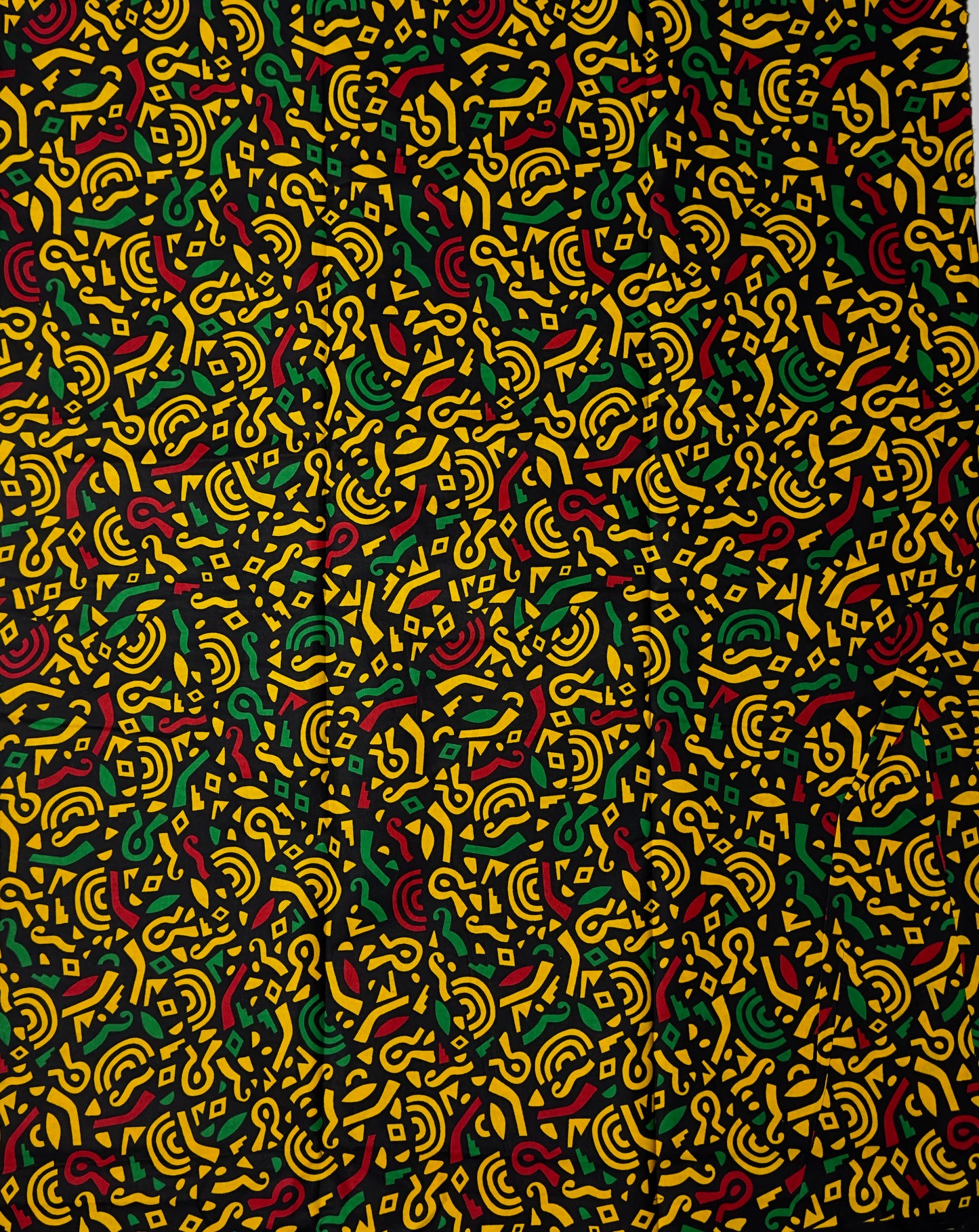 African Print Fabric, Ankara - Yellow, Green, Red Fabric