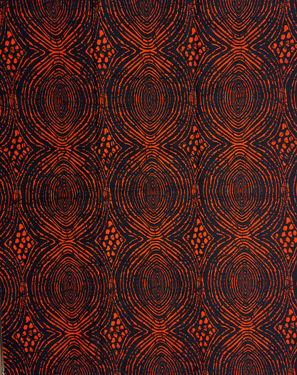 African Print Fabric, Ankara - Orange Fabric