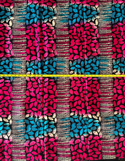 African Print Fabric, Pink, Blue Ankara Fabric