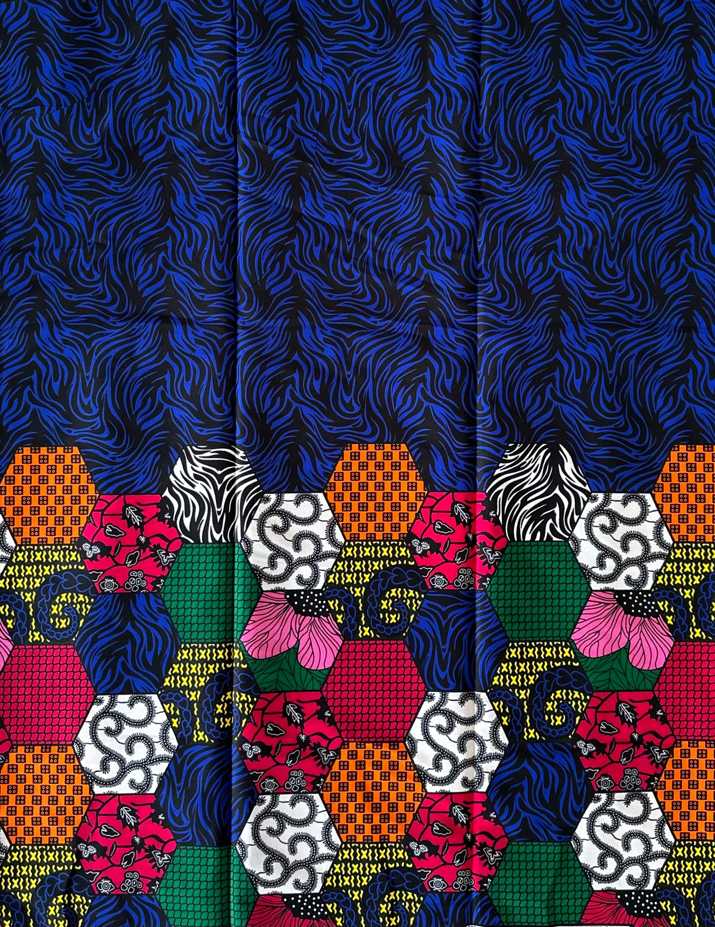 African Print Fabric, Ankara - Blue Fabric