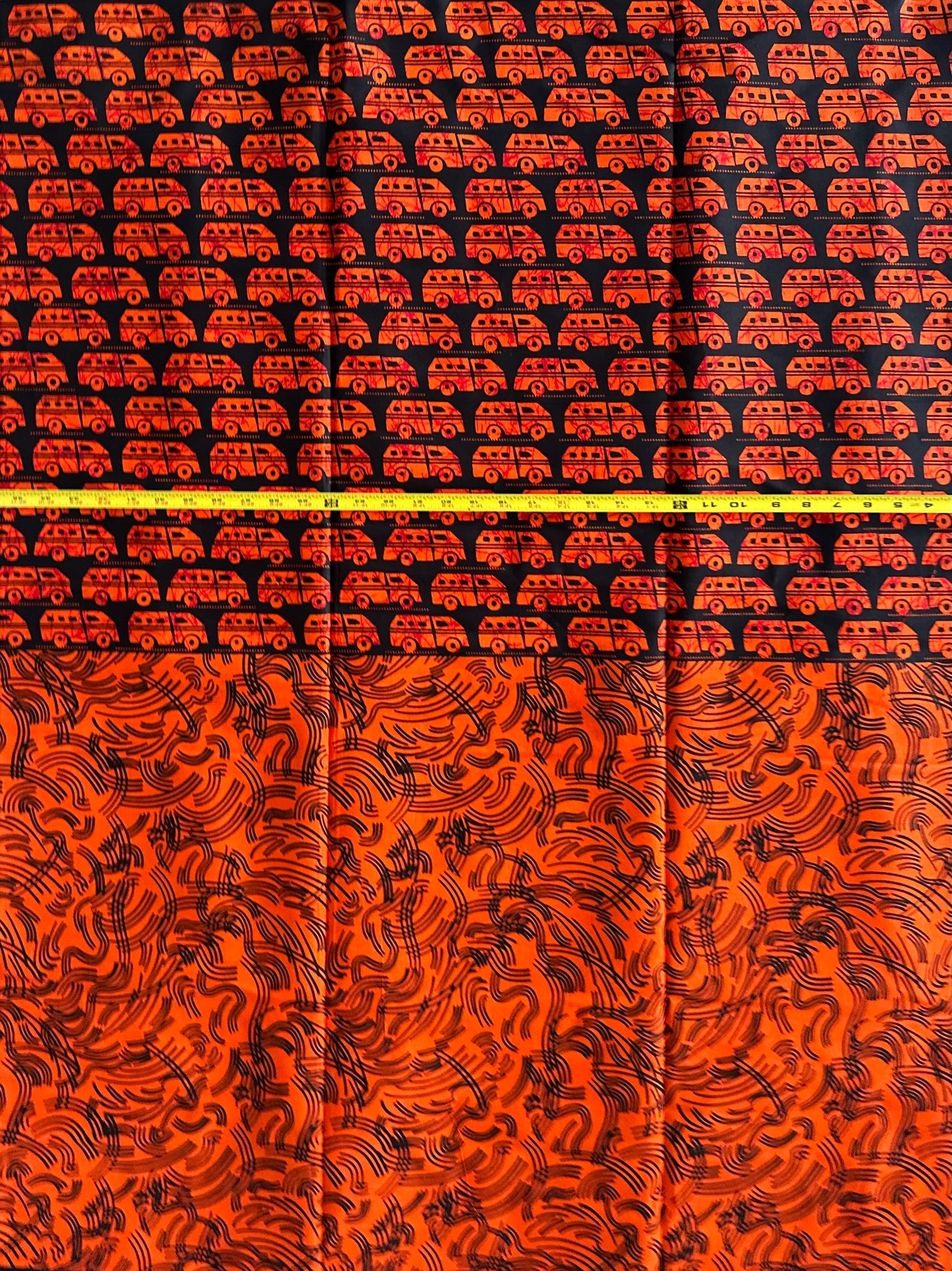 African Print Fabric, Ankara - Orange Fabric, African Clothing