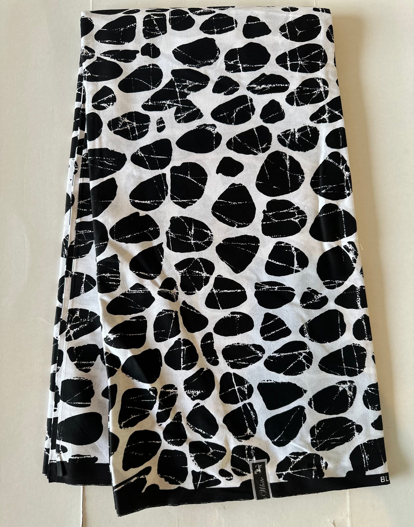 African Print Fabric, Ankara - Black, White, Monochrome Fabric