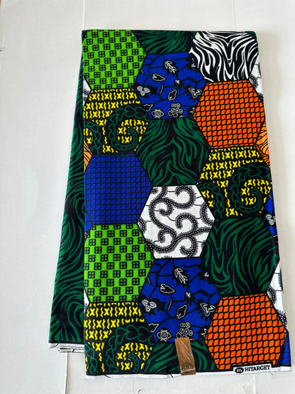 African Print Fabric, Ankara - Green Fabric