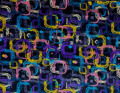 African Print Fabric, Ankara - Purple, Blue, Pink, Yellow Fabric