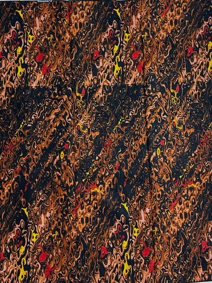 African Print Fabric, Ankara - Brown Fabric