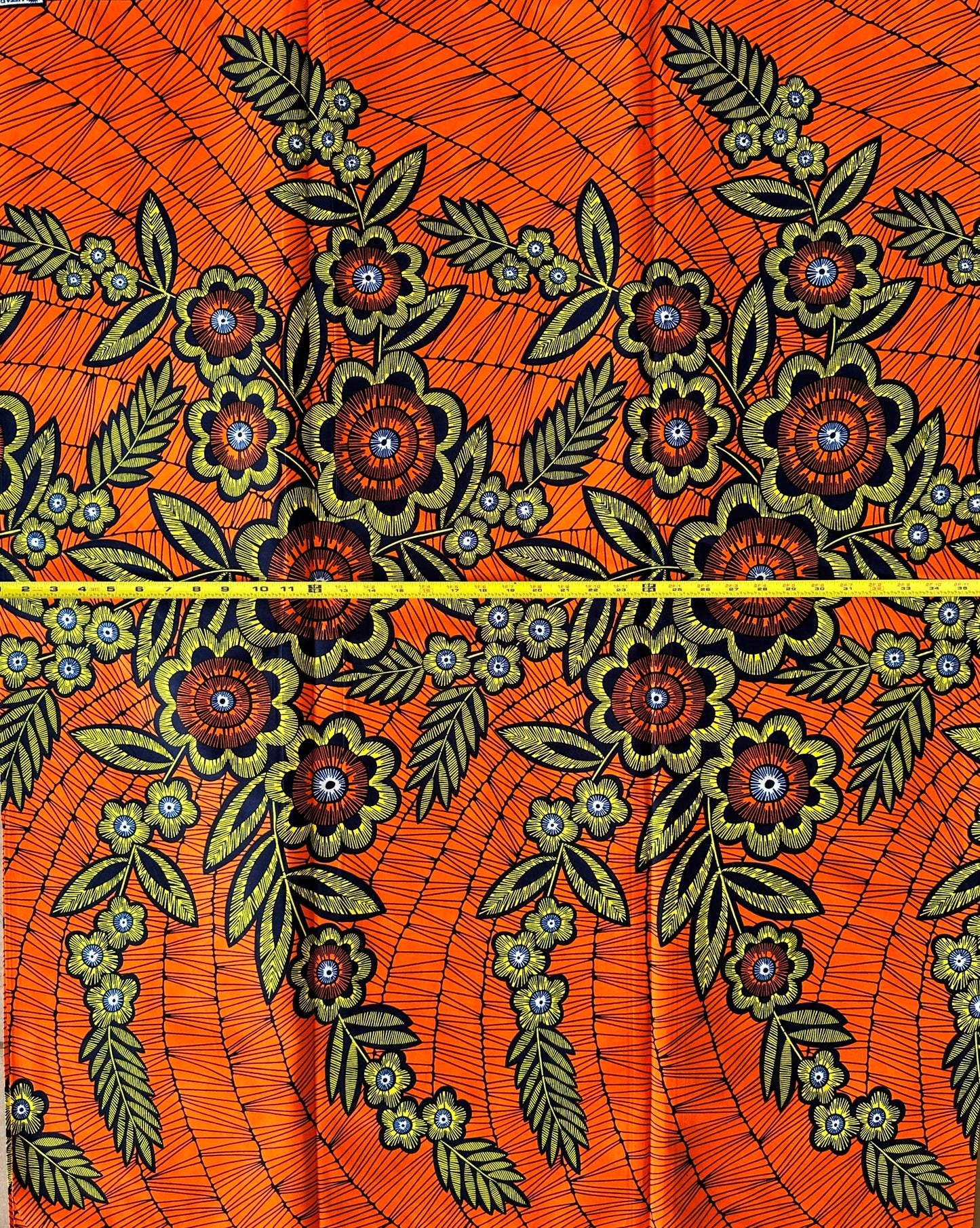 African Print Fabric, Ankara -Orange Fabric, African Clothing