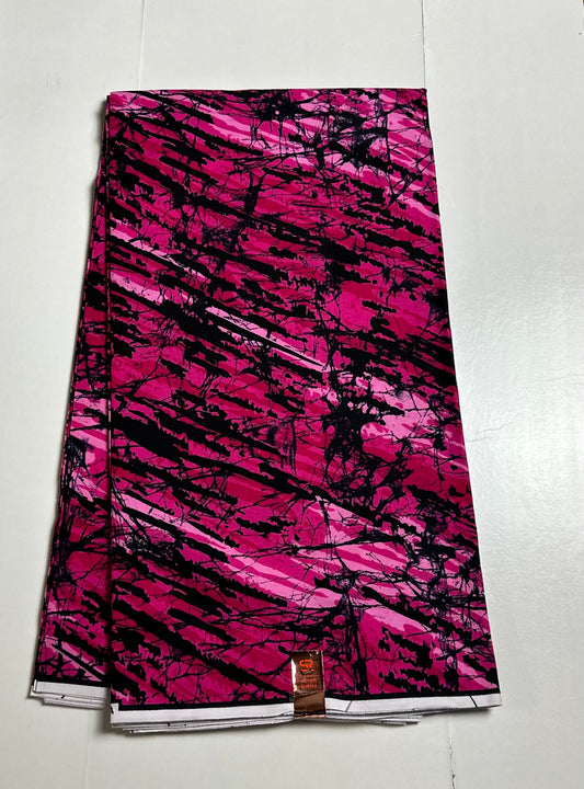 African Print Fabric, Ankara - Pink Fabric