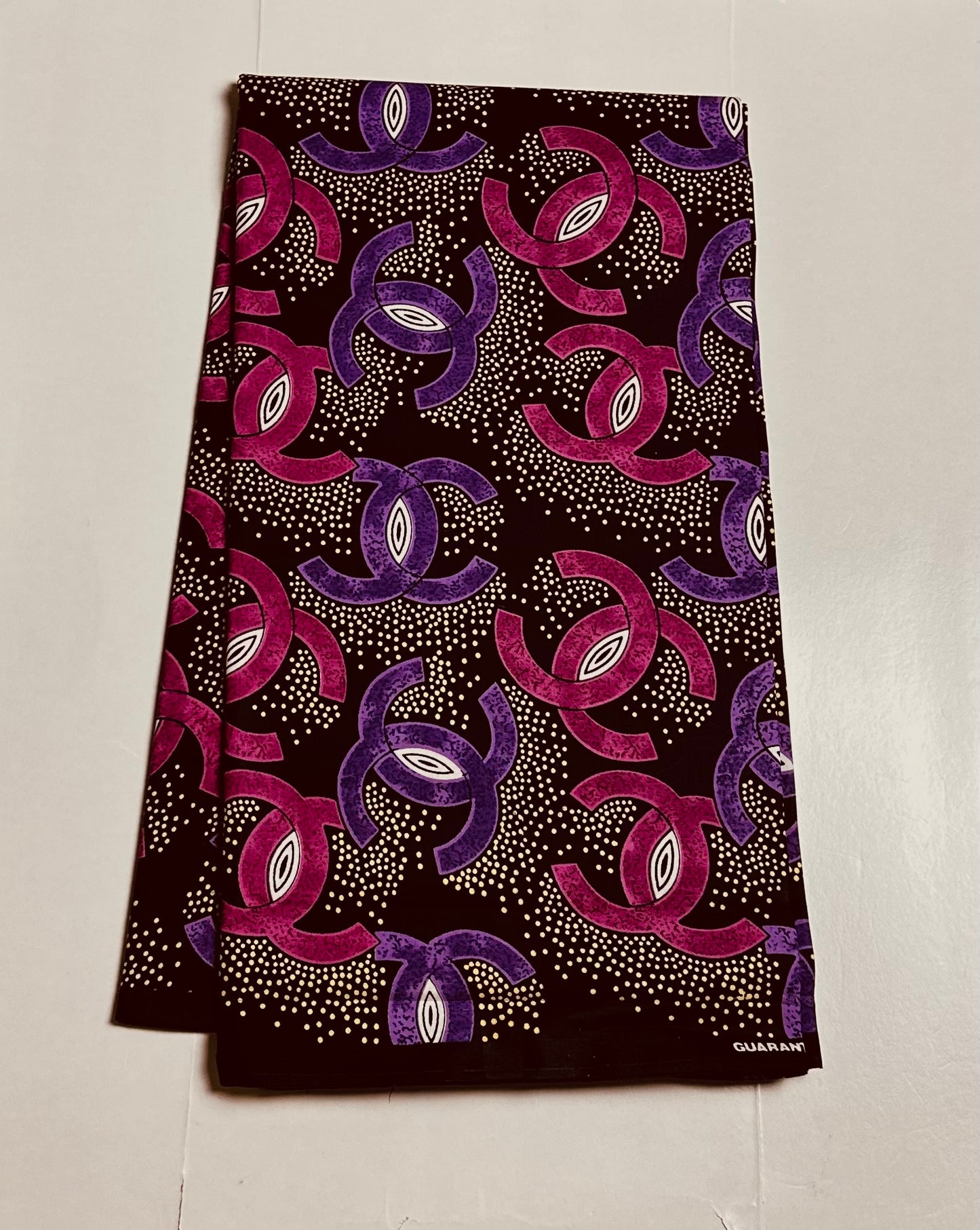 African Print Fabric, Ankara - Pink, Purple, Beige Fabric